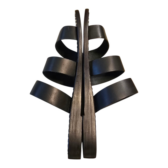 Chelsea Crew Trigg Leather Slide Sandal Womens Size 6 Black Vacation Beach NIB - Picture 7 of 11